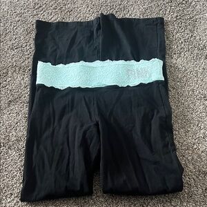 Victoria's Secret Black Pants with Mint Waistband